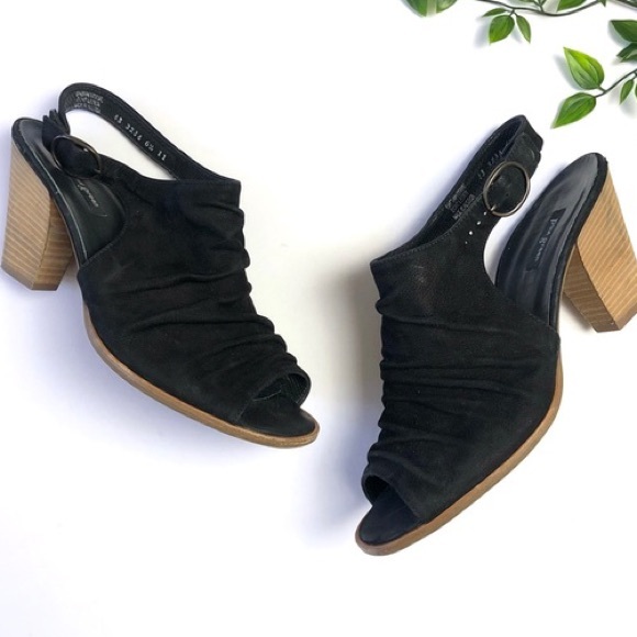 Paul Green Shoes - NEW Paul Green Black Leather Open Toe Booties 7